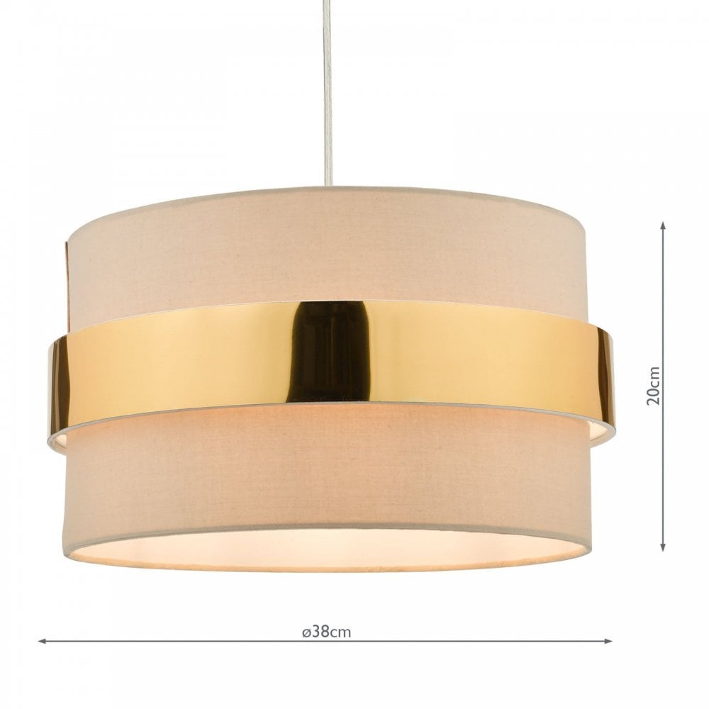Oki Easy Fit Ceiling Shade In Taupe Finish With Gold Band OKI6529