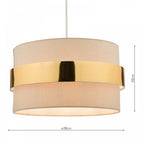 Oki Easy Fit Ceiling Shade In Taupe Finish With Gold Band OKI6529