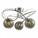 Onawa 3 Light Semi Flush Ceiling Light In Polished Chrome With Smoked Glass ONA5350-01