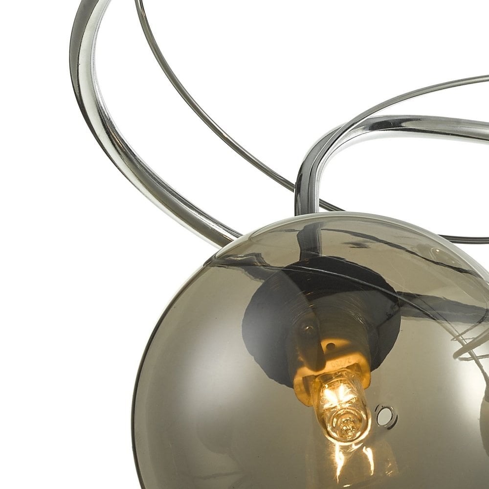 Onawa 3 Light Semi Flush Ceiling Light In Polished Chrome With Smoked Glass ONA5350-01