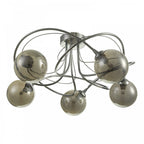 Onawa 5 Light Semi Flush Ceiling Light In Polished Chrome With Smoked Glass ONA5450-01