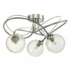 Onawa 3 Light Semi Flush Ceiling Light In Polished Chrome With Twisted Closed Glass ONA5350-03