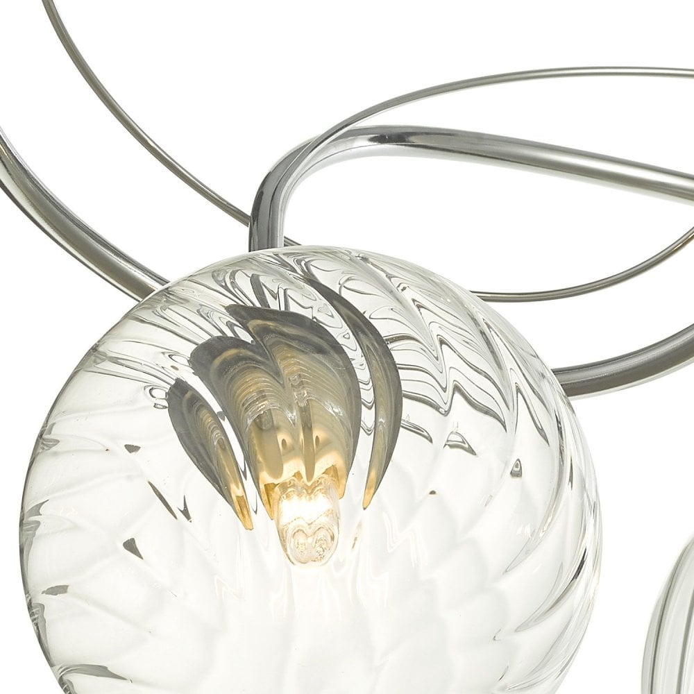 Onawa 3 Light Semi Flush Ceiling Light In Polished Chrome With Twisted Closed Glass ONA5350-03