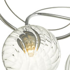 Onawa 3 Light Semi Flush Ceiling Light In Polished Chrome With Twisted Closed Glass ONA5350-03