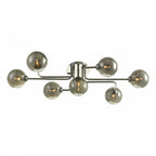 Reyna 7 Light Semi Flush Ceiling Light In Polished Chrome With Smoked Glass REY3450-01