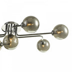 Reyna 7 Light Semi Flush Ceiling Light In Polished Chrome With Smoked Glass REY3450-01