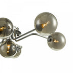 Reyna 7 Light Semi Flush Ceiling Light In Polished Chrome With Smoked Glass REY3450-01