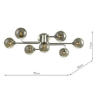 Reyna 7 Light Semi Flush Ceiling Light In Polished Chrome With Smoked Glass REY3450-01
