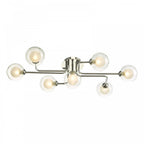 Reyna 7 Light Semi Flush Ceiling Light In Chrome With Double Glass Shades REY3450-04
