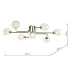 Reyna 7 Light Semi Flush Ceiling Light In Chrome With Double Glass Shades REY3450-04