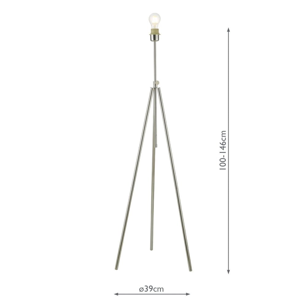 Skate Contemporary Tripod Floor Lamp Base Only In Polished Chrome Finish SKA4950