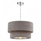 Suvan Easy Fit Tired Velvet Shade In Mink Finish With Silver Lining SUV8637