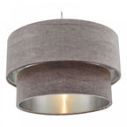 Suvan Easy Fit Tired Velvet Shade In Mink Finish With Silver Lining SUV8637
