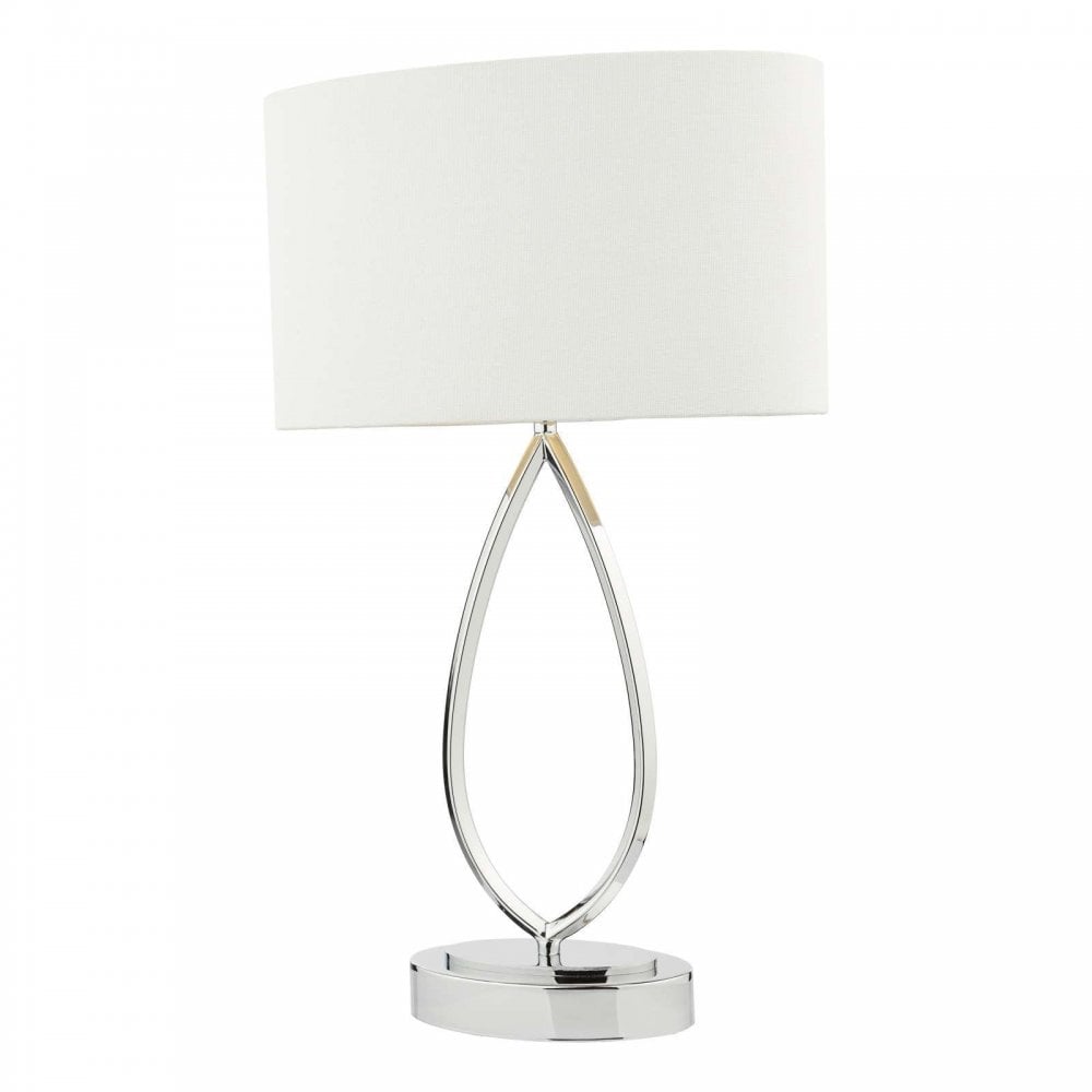 Wyatt Touch Table Lamp In Polished Chrome Finish With Linen Shade WYA4250