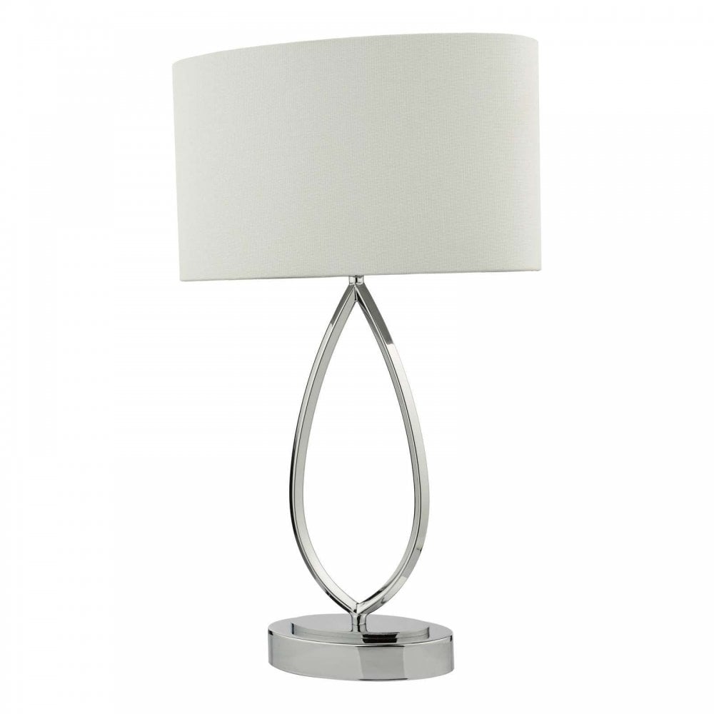 Wyatt Touch Table Lamp In Polished Chrome Finish With Linen Shade WYA4250