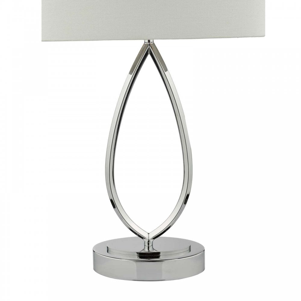 Wyatt Touch Table Lamp In Polished Chrome Finish With Linen Shade WYA4250