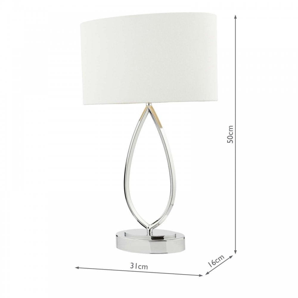 Wyatt Touch Table Lamp In Polished Chrome Finish With Linen Shade WYA4250