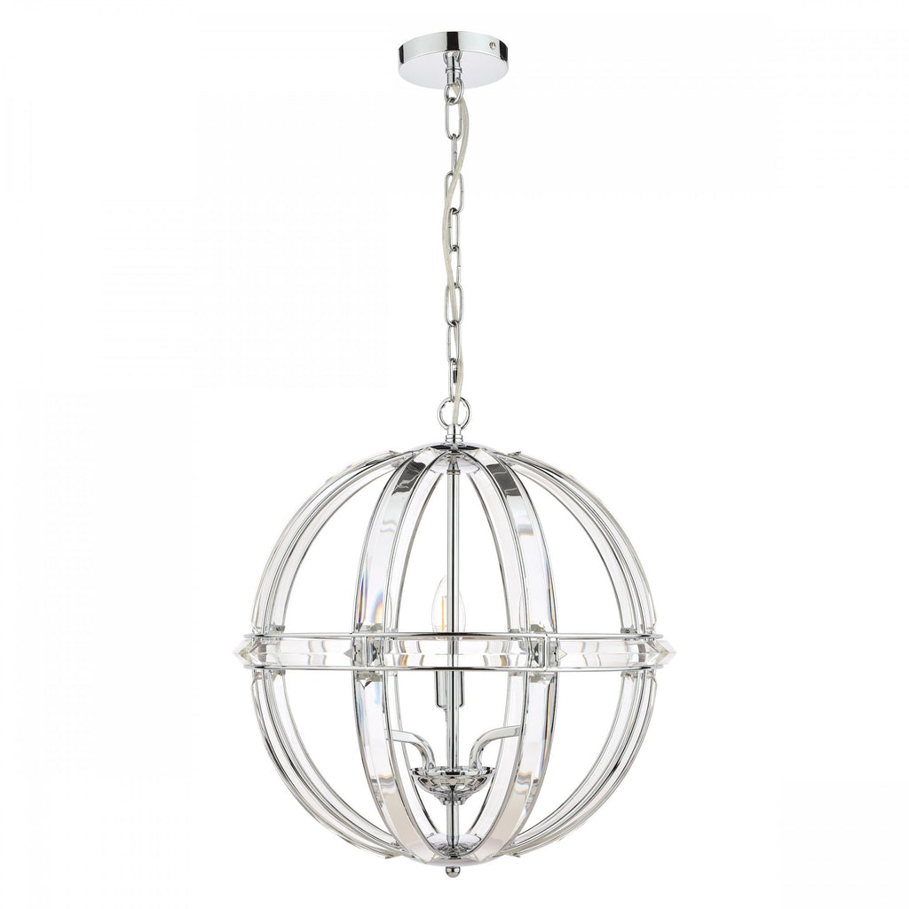 Aidan 5 Light Ceiling Chandelier In Polished Chrome Finish And Glass Detail LA3732577-Q