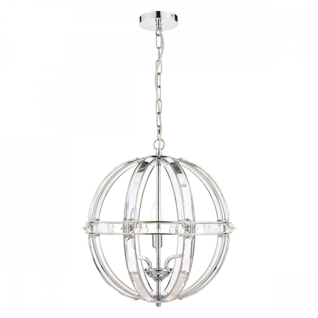 Aidan 5 Light Ceiling Chandelier In Polished Chrome Finish And Glass Detail LA3732577-Q