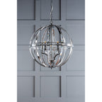Aidan 5 Light Ceiling Chandelier In Polished Chrome Finish And Glass Detail LA3732577-Q