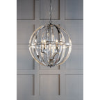 Aidan 5 Light Ceiling Chandelier In Polished Chrome Finish And Glass Detail LA3732577-Q