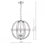 Aidan 5 Light Ceiling Chandelier In Polished Chrome Finish And Glass Detail LA3732577-Q