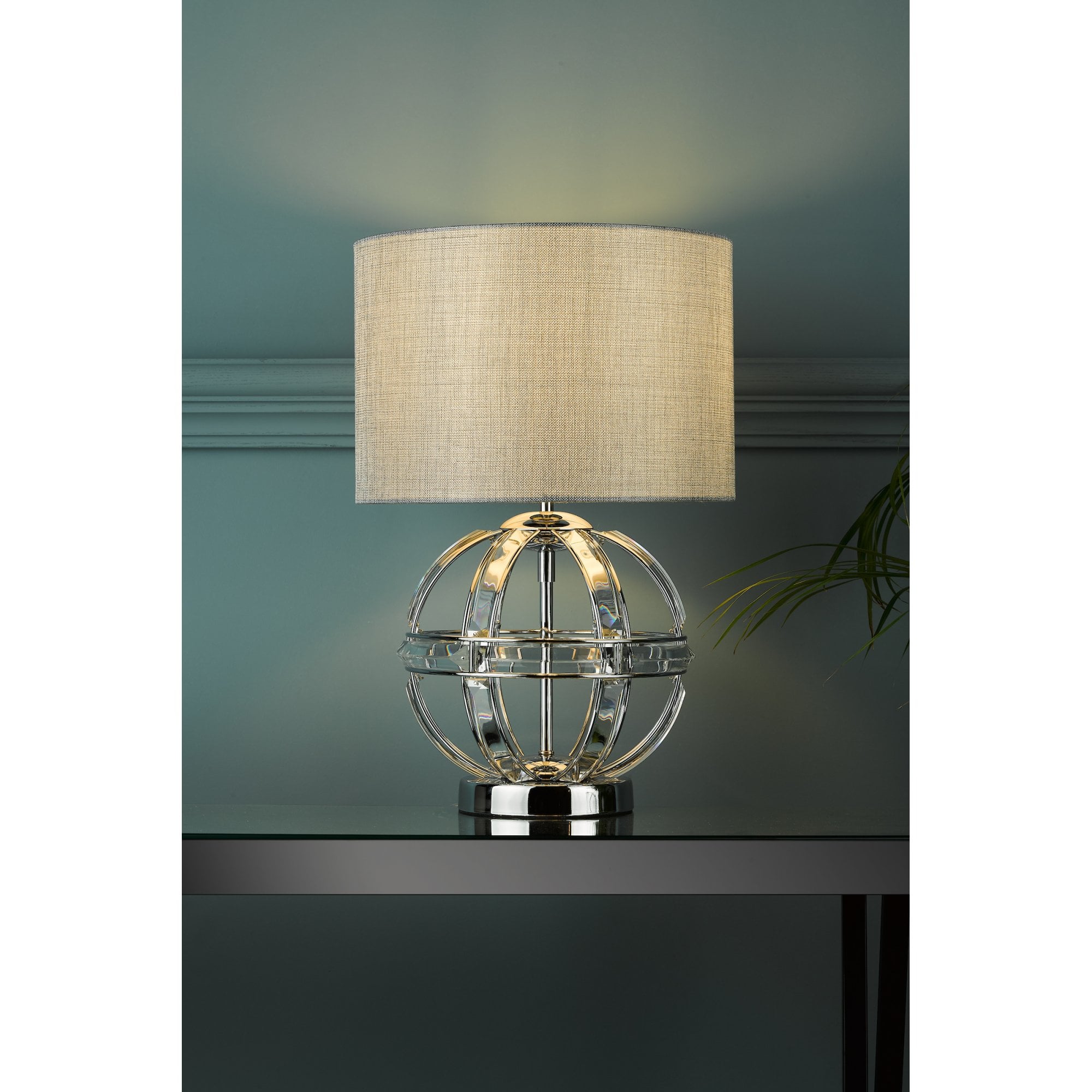 Aidan Table Lamp In Polished Chrome Finish And Glass Detail LA3742828-Q