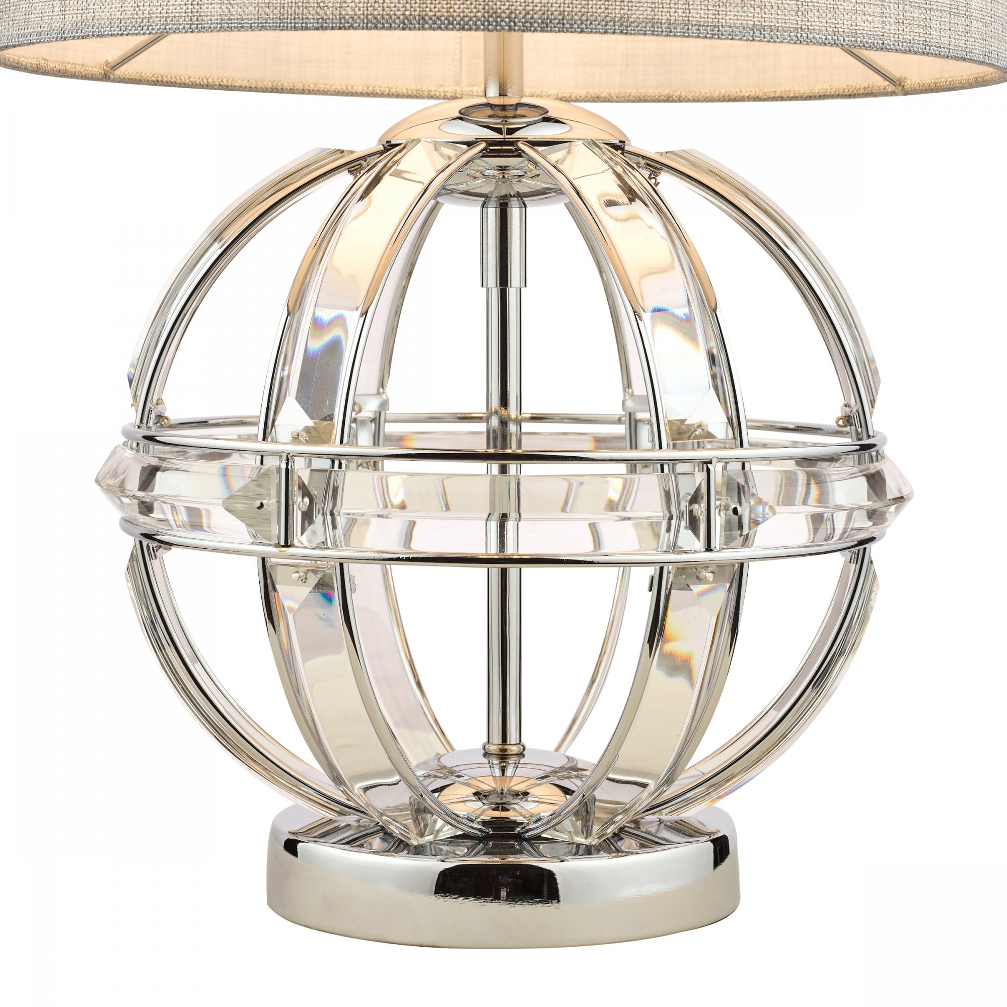 Aidan Table Lamp In Polished Chrome Finish And Glass Detail LA3742828-Q