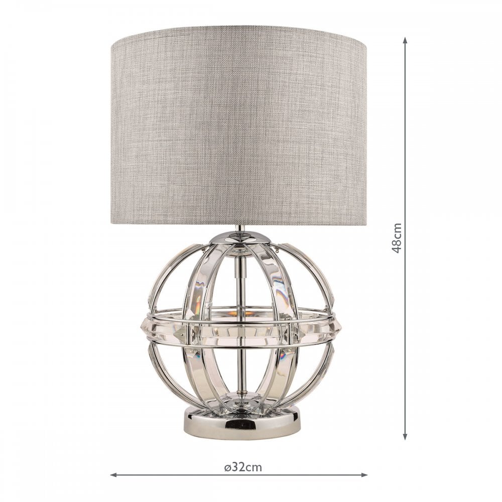 Aidan Table Lamp In Polished Chrome Finish And Glass Detail LA3742828-Q