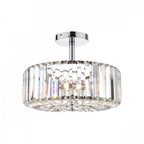Fernhurst 3 Light Semi Flush Ceiling Light In Polished Chrome And Crystal Glass LA3621343-Q