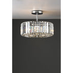 Fernhurst 3 Light Semi Flush Ceiling Light In Polished Chrome And Crystal Glass LA3621343-Q