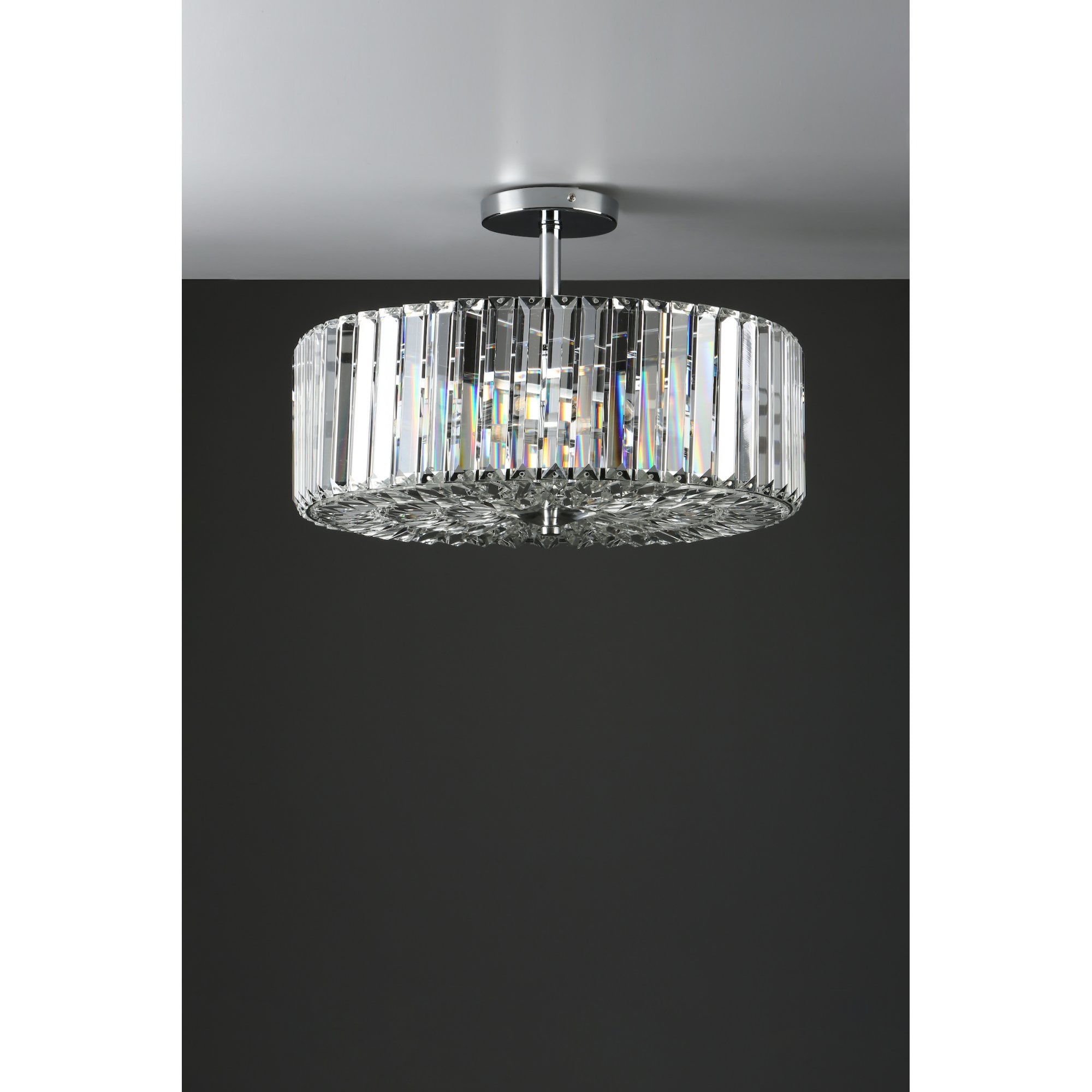 Fernhurst 4 Light Semi Flush Ceiling Light In Polished Chrome And Crystal Glass LA3649007-Q