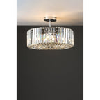 Fernhurst 4 Light Semi Flush Ceiling Light In Polished Chrome And Crystal Glass LA3649007-Q