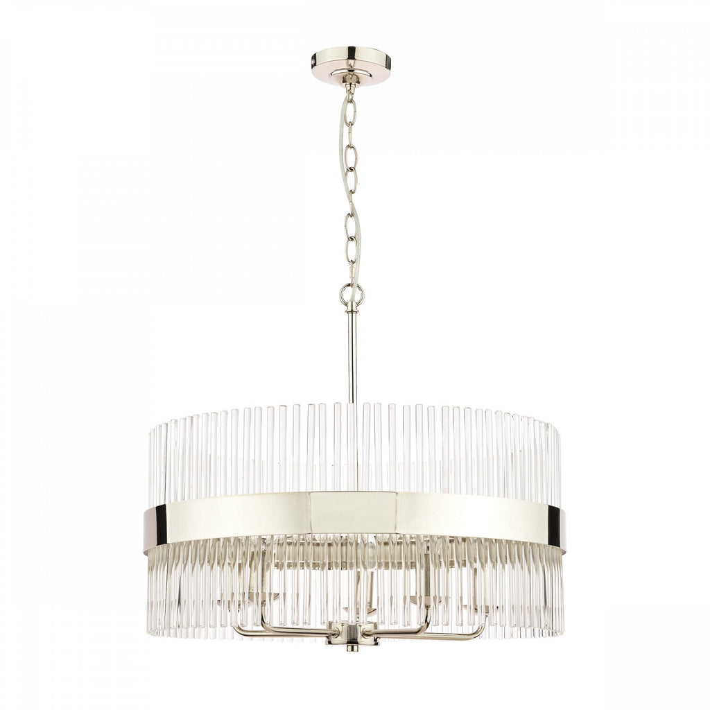 Alexa 5 Light Glass Ceiling Pendant Light In Polished Nickel Finish LA3689240-Q