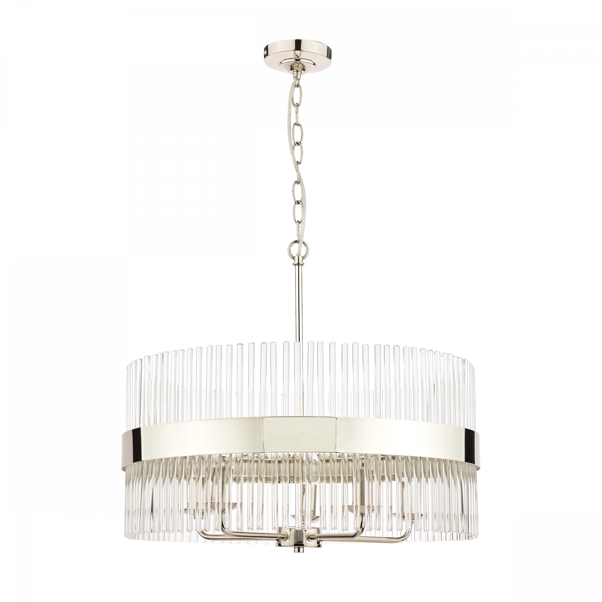 Alexa 5 Light Glass Ceiling Pendant Light In Polished Nickel Finish LA3689240-Q
