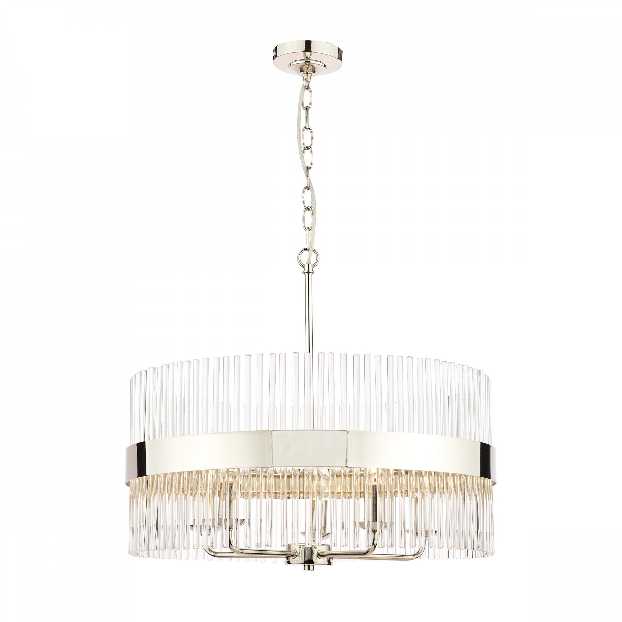 Alexa 5 Light Glass Ceiling Pendant Light In Polished Nickel Finish LA3689240-Q