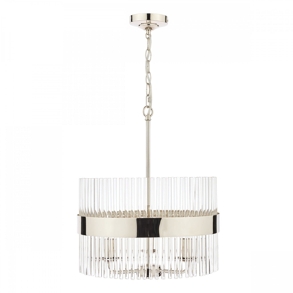 Alexa 3 Light Glass Ceiling Pendant Light In Polished Nickel Finish LA3736027-Q