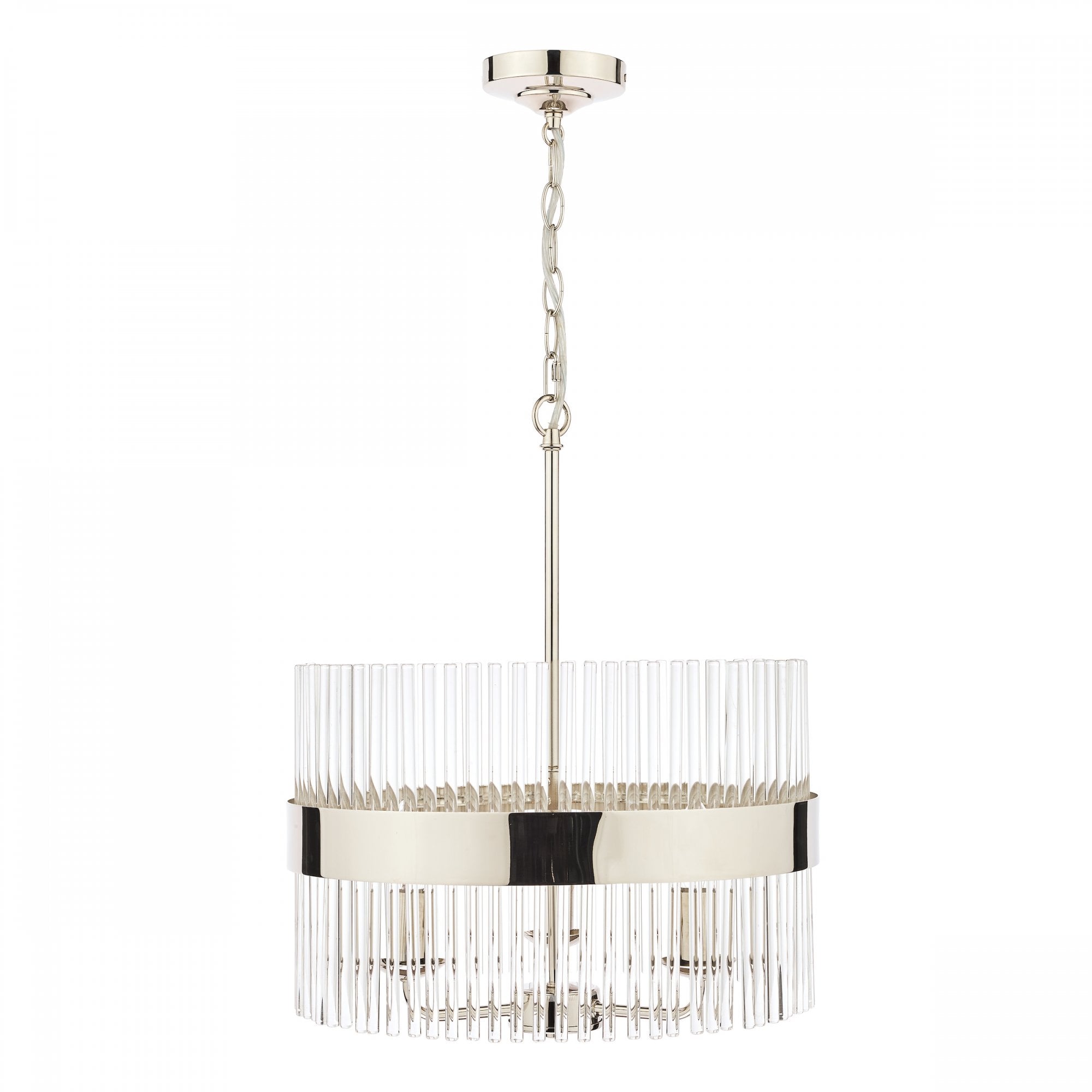 Alexa 3 Light Glass Ceiling Pendant Light In Polished Nickel Finish LA3736027-Q