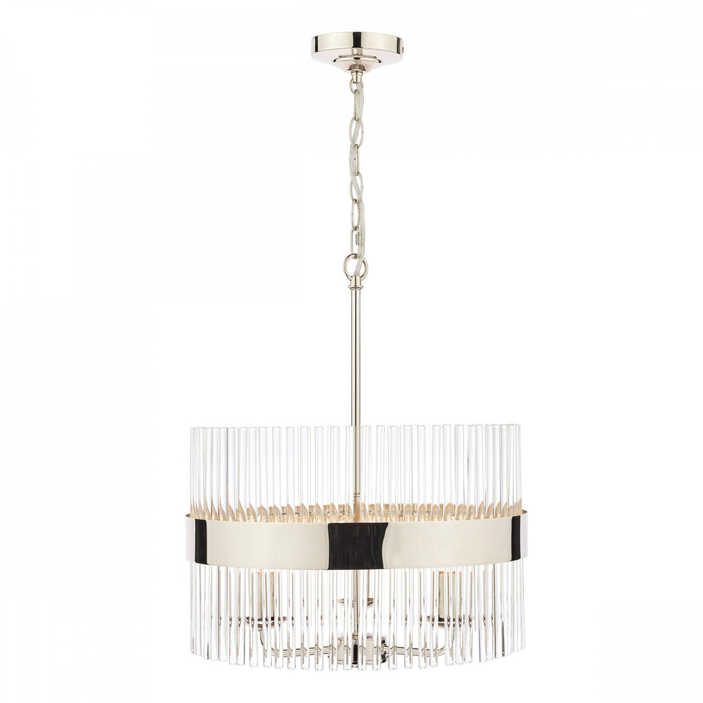 Alexa 3 Light Glass Ceiling Pendant Light In Polished Nickel Finish LA3736027-Q