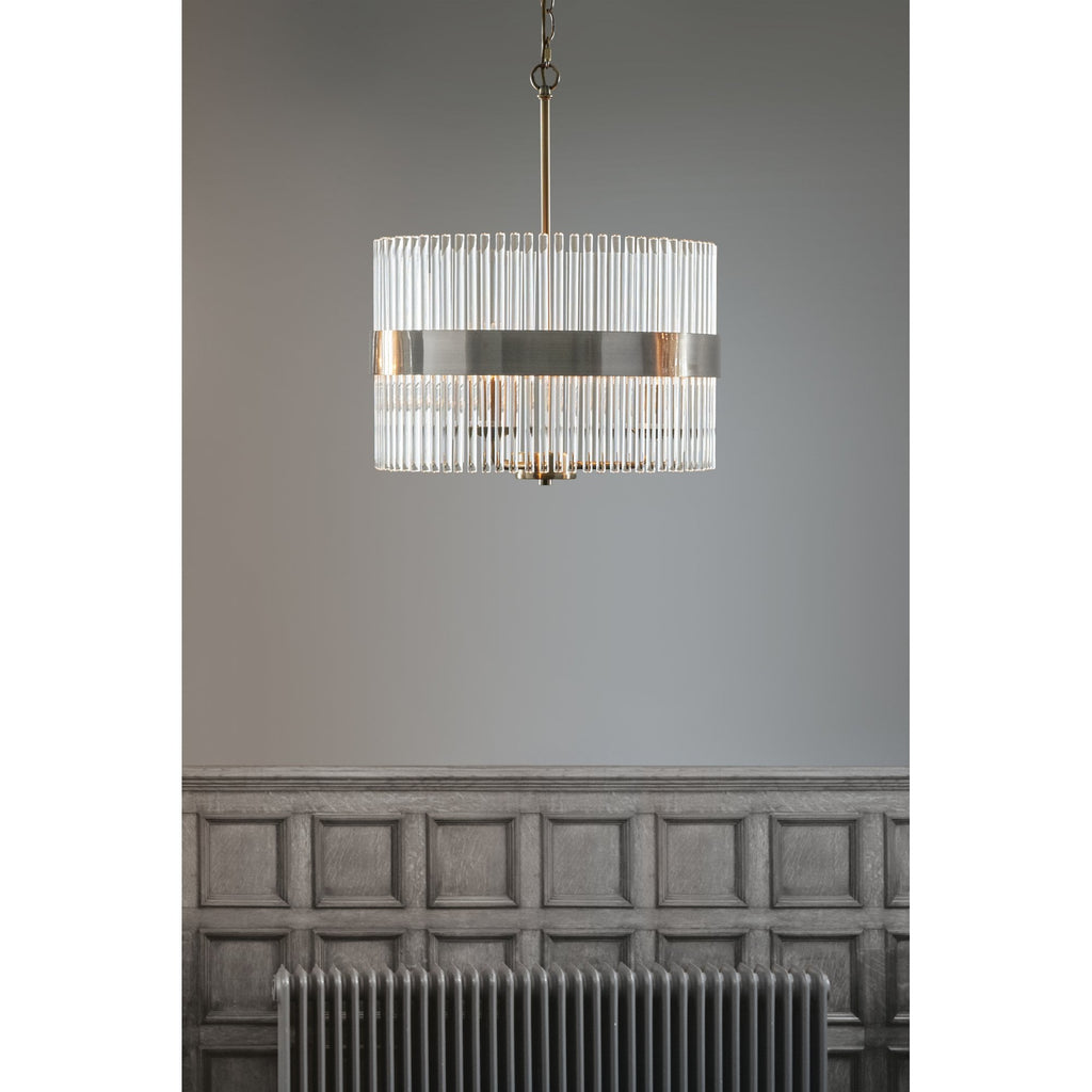Alexa 3 Light Glass Ceiling Pendant Light In Polished Nickel Finish LA3736027-Q