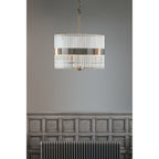 Alexa 3 Light Glass Ceiling Pendant Light In Polished Nickel Finish LA3736027-Q