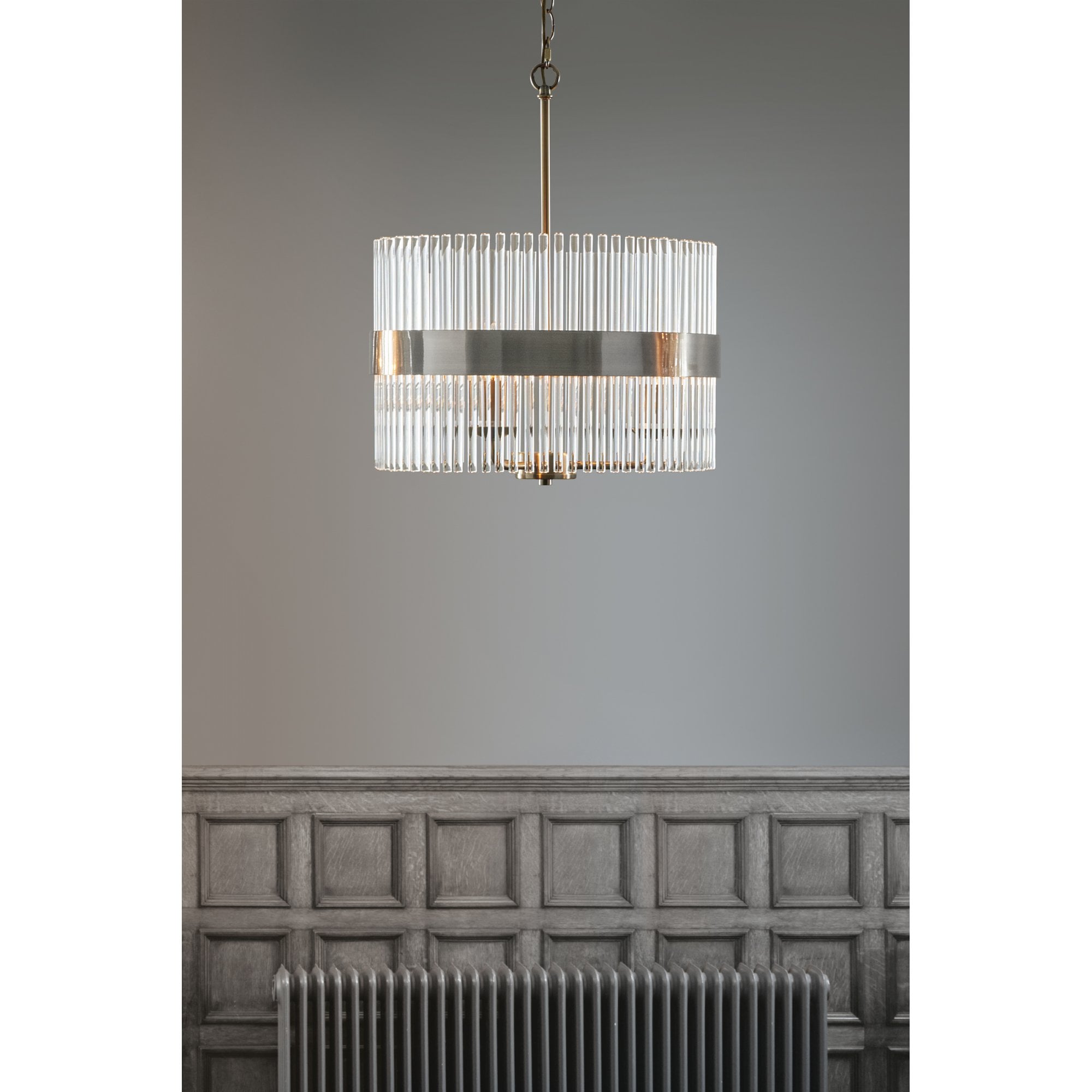 Alexa 3 Light Glass Ceiling Pendant Light In Polished Nickel Finish LA3736027-Q