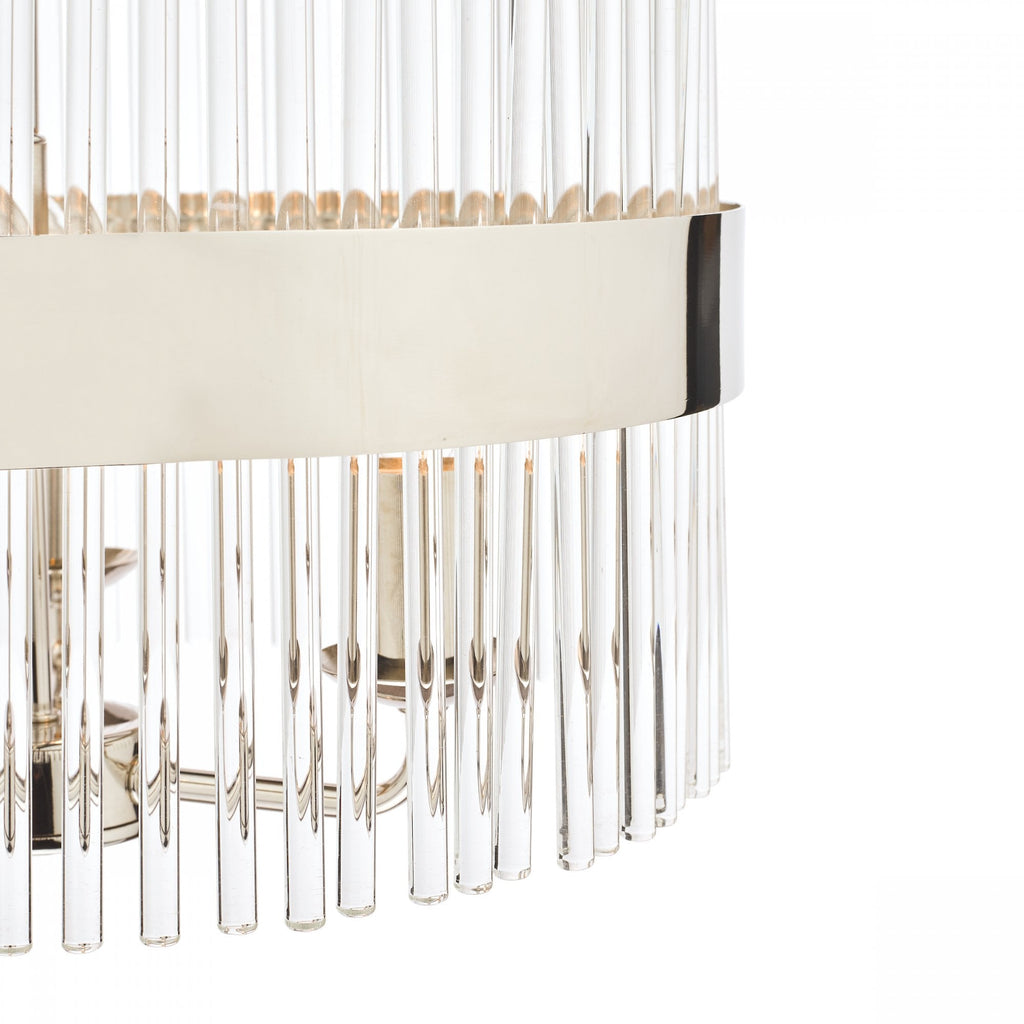 Alexa 3 Light Glass Ceiling Pendant Light In Polished Nickel Finish LA3736027-Q