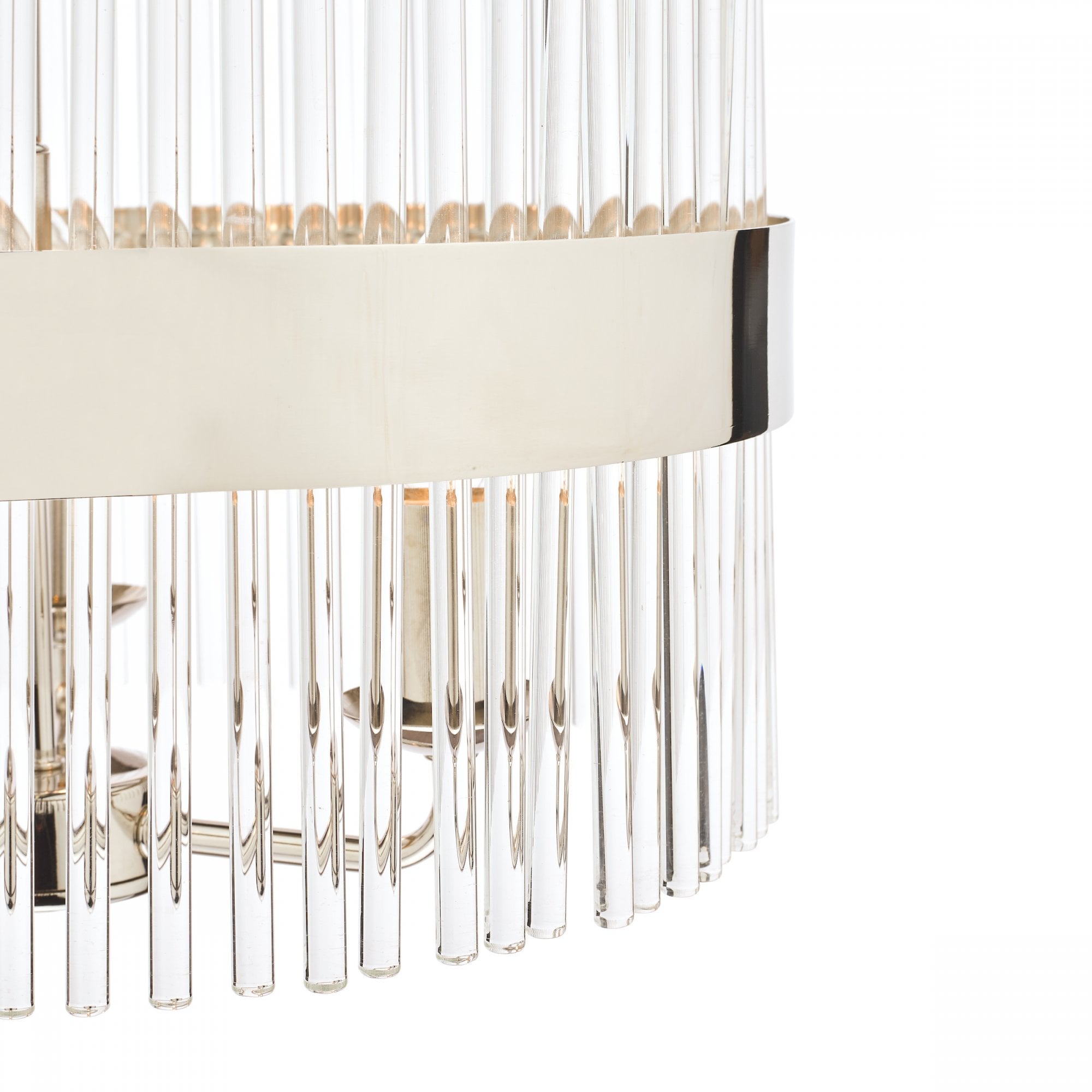 Alexa 3 Light Glass Ceiling Pendant Light In Polished Nickel Finish LA3736027-Q
