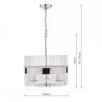 Alexa 3 Light Glass Ceiling Pendant Light In Polished Nickel Finish LA3736027-Q