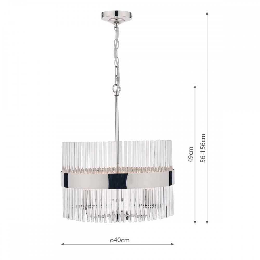 Alexa 3 Light Glass Ceiling Pendant Light In Polished Nickel Finish LA3736027-Q