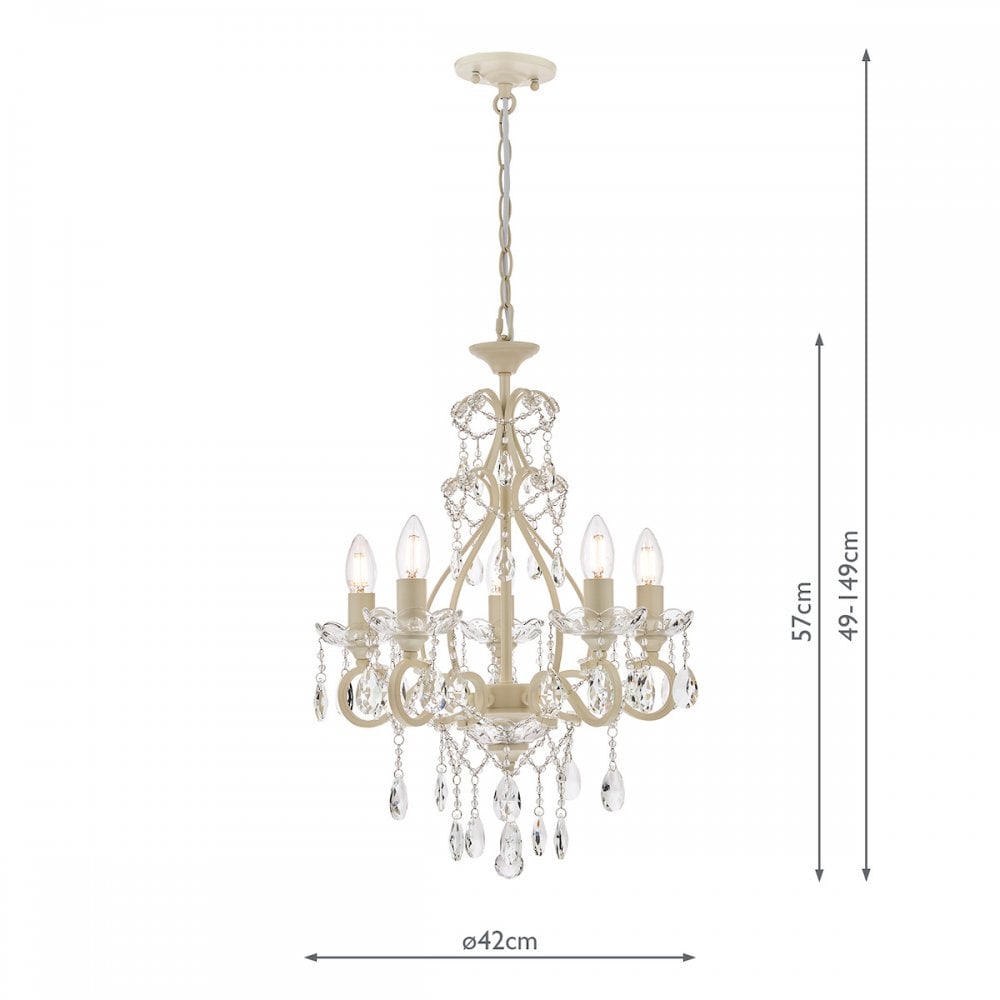 Shamley 5 Light Ceiling Chandelier in Matt White Finish LA3519754-Q