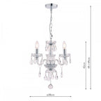Harriet 3 Light Crystal Ceiling Chandelier LA3691062-Q