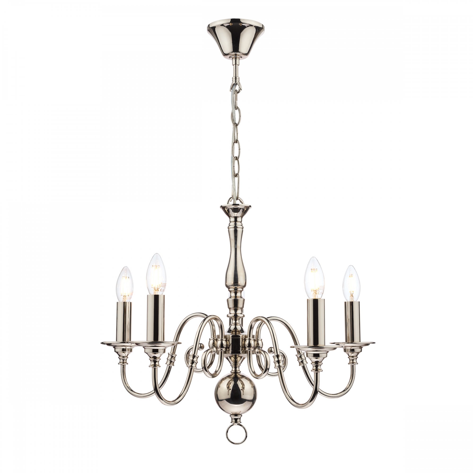 Winchester Statement 5 Light Chandelier In Polished Nickel LA3743657-Q