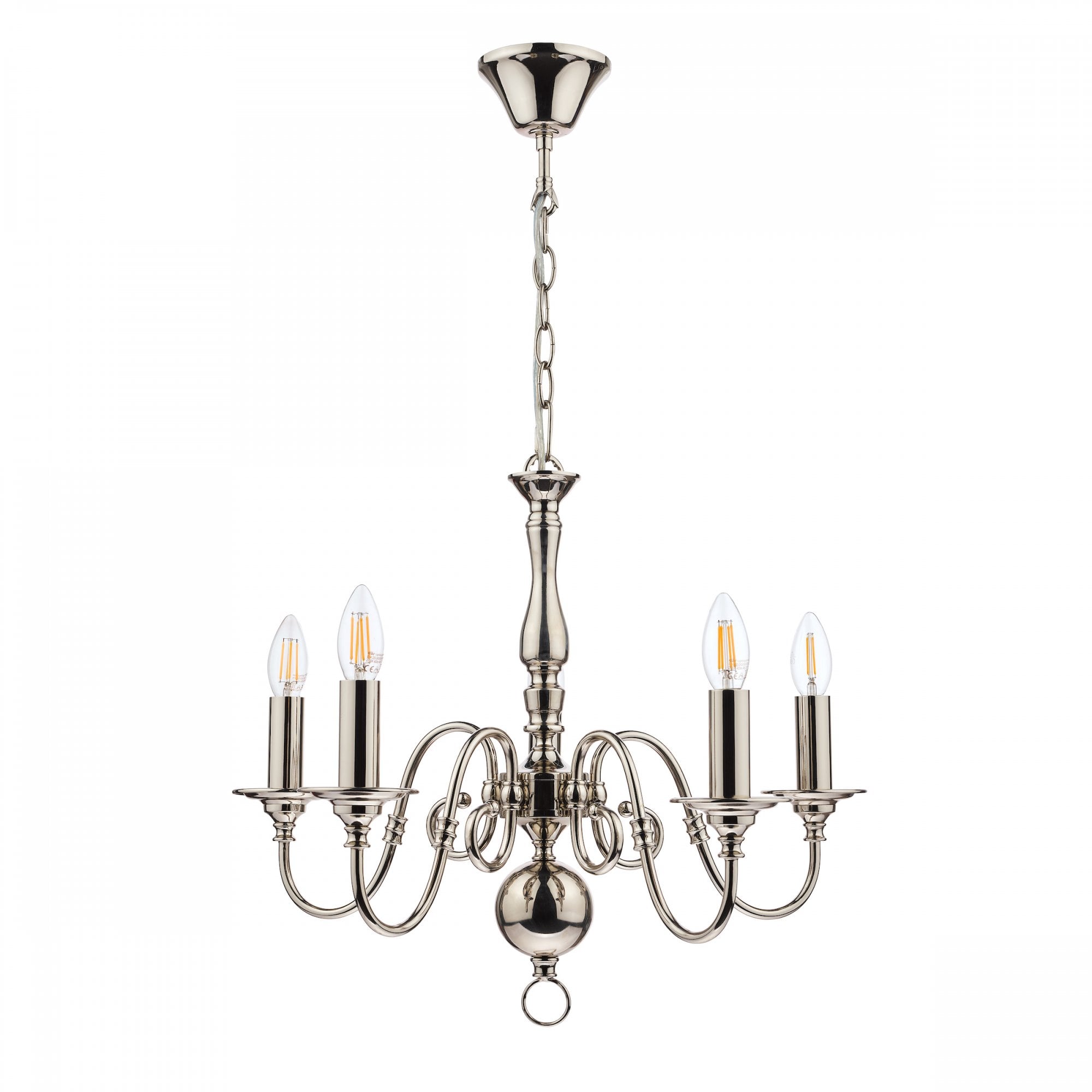 Winchester Statement 5 Light Chandelier In Polished Nickel LA3743657-Q